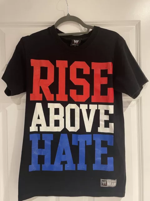 WWE John Cena T-Shirt Rise Above Hate Authentic Black Graphic - Size Small