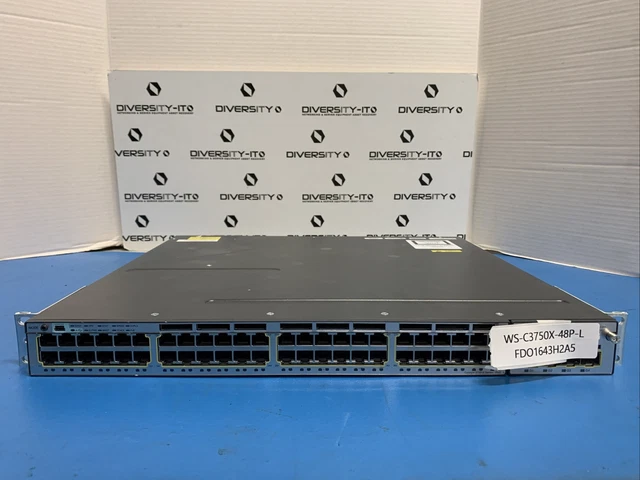 Cisco WS-C3750X-48P-L 48-Port PoE+ Gigabit Switch