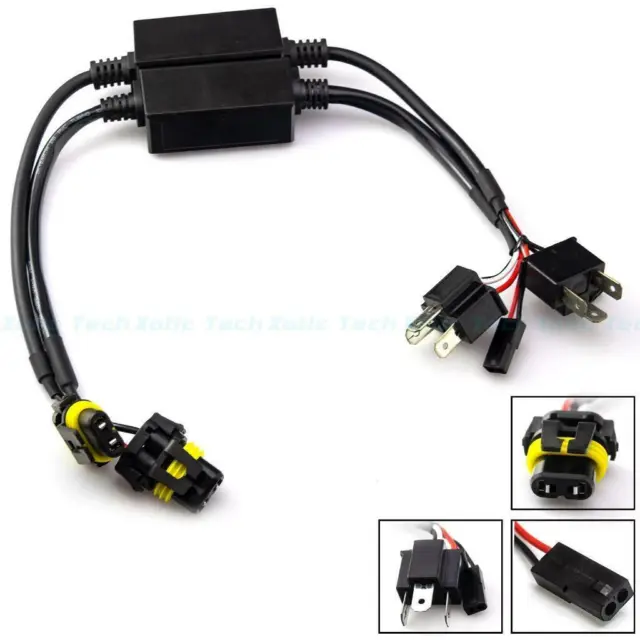 Pair H4 9003 HB2 High Low Beam Xenon HID Bulbs Wiring Controllers Relay Harness
