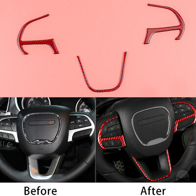 Red Steering Wheel Moulding Panel Cover Trim Fit For Dodge Challenger 2015-2020