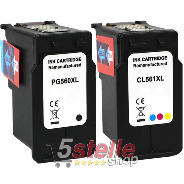 Kit 2 Cartucce Xl Nero+Colore Per Canon Pixma Ts5350 Ts5351 Ts5352 Ts5353 Ts5355