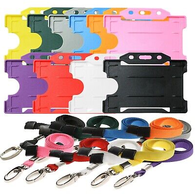 Premium Double Sided ID Card Holder & Lanyard With Metal Clip 1,2,3,4,5,10,20,25