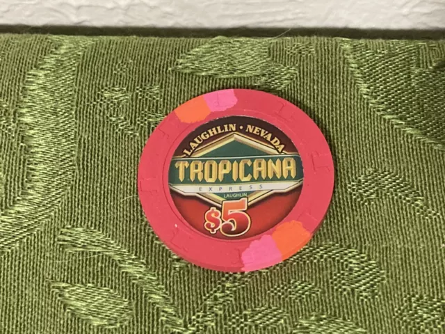 Single Tropicana Express $5 Casino Poker Chip Laughlin NV Nevada