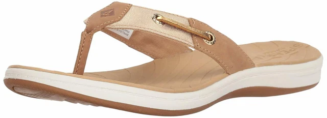 Sperry Top-Sider Femmes Sandale Marron Seabrook Surf Thong Métallique 9.5 11 Nib