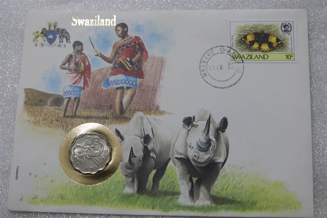 Swaziland Coin Cover Set B41 #37 Swaziland Coin Cover Set B41 #37