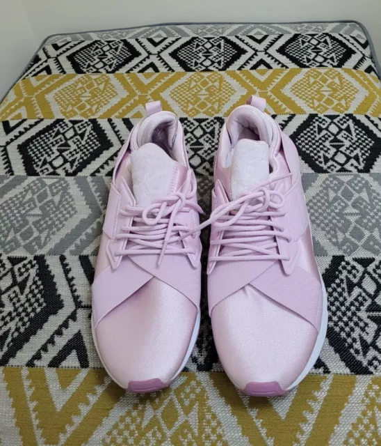 PUMA MUSE SATIN ladies trainers in silver size 6 12.20