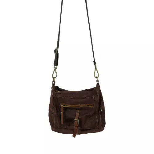 Sundance Italy Womens Bag Crossbody Satchel Leather Brown Purse Boho 12 x 9"