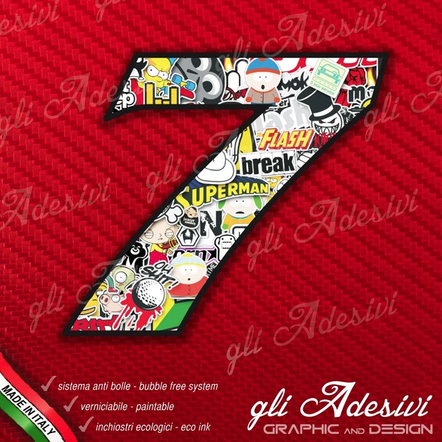 Stemmi E Decorazioni Per Auto Adesivo Sticker Numero Bianco Racing Gara - Foto 13