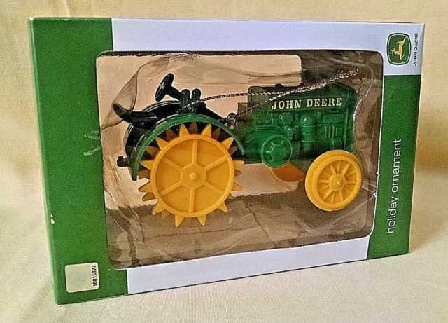 John Deere Tractor Ornament New Steel Wheel Kurt Adler Christmas Plastic.