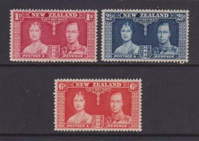 New Zealand 1937 King George VI Coronation SG599-601  MLH/MNH see note