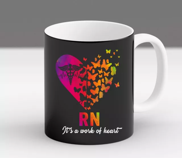 RN It's A Work Of Heart Registered Nurse Gift Gradiation Cute Gifts Mug