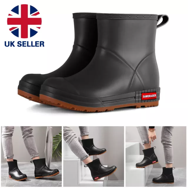 WELLINGTON RAIN BOOTS Waterproof Ankle Wellies Men Women Outdoor Shoes ...