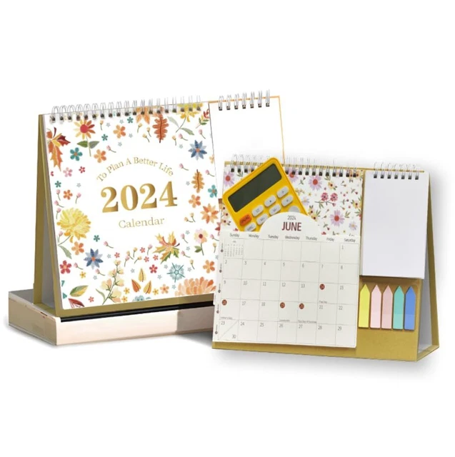 SMALL DESK CALENDAR 2024, Monthly Desktop Calendar with Dec. 2024, 8" x
