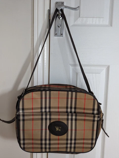 BORSA A TRACOLLA Burberry unisex vintage in tela a scacchi