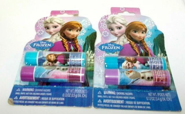 2 DISNEY FROZEN Lip Balm RASPBERRY & BLUEBERRY Flavored NIP