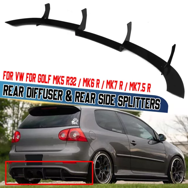 PER VW Golf 5 DIFFUSORE POSTERIORE NERO V MK5 R32 2005-09 Grembiule posteriore