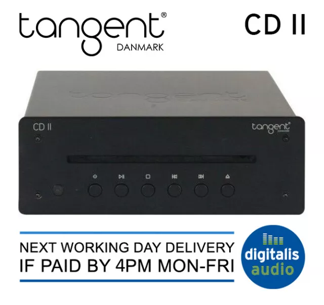 Reproductor de CD compacto de alta fidelidad Tangent CD II con salida óptica y control remoto - negro