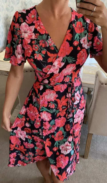 Lipsy red floral best sale dress
