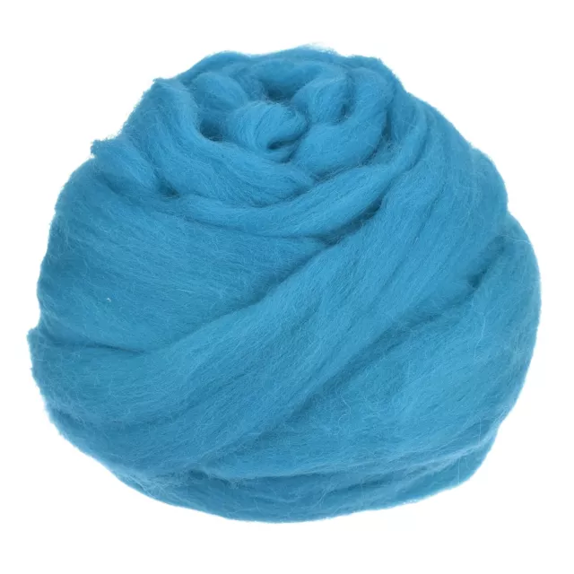 Needle Felting Wool, 3.5 Oz Nature Fibre Wool Yarn Roving (Sky Blue)