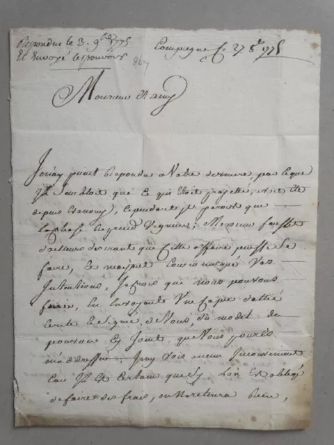 5 Briefe Handschrift in Französisch - Adel Galitzin Auguste von Nassau - 1779 2