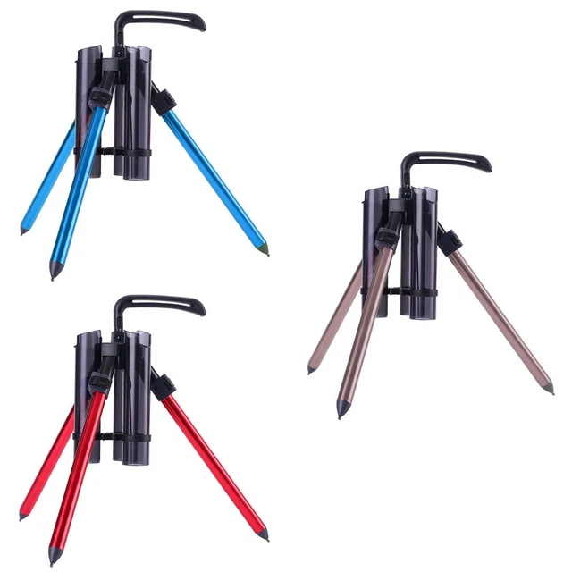 Keenso Trépied De Canne à Pêche, Mini Canne à Pêche Rétractable En Alliage D'aluminium Trépied Support Ultracourte Pliant Accessoire D'équipement De Support De Poteau De Mer