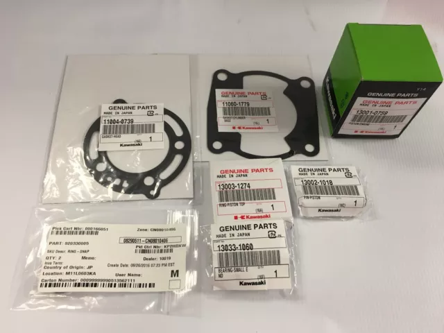 Kawasaki OEM Top End Kit 2017-2021 KX 100 KX100 Piston Rings Pin Bearing Gasket