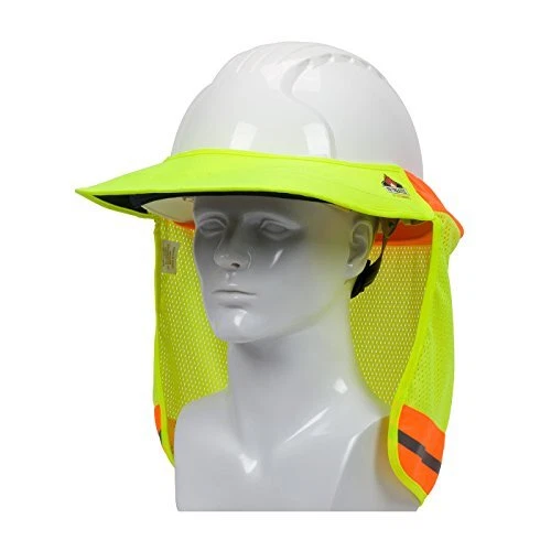 396-801FR-YEL FR Treated Hi-Vis Hard Hat Neck Sun Shade Shield Accessories