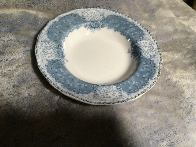 c.1890 Doulton ORIEL Burslem 8” Bowl  Blue & White FLORAL Transfer RARE!  B78