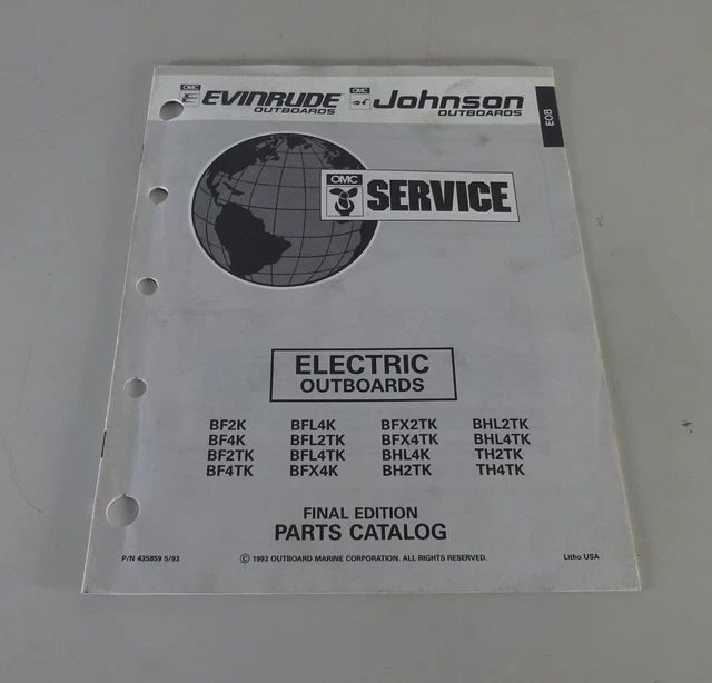 Manuel De Réparation Pour Hors-bord électrique Johnson Evinrude - Modèles BH2TK, BHL2TK, TH2TK (1993)
