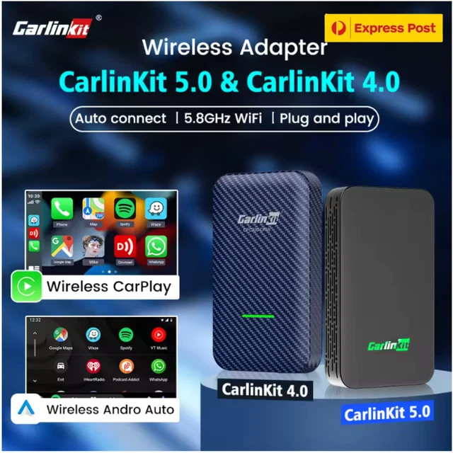 2024 UPGRADE CARLINKIT 5.0/4.0 Wireless Carplay Android Auto Adapter ...