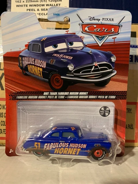 DISNEY PIXAR CARS Dirt Track Fabulous Doc Hudson Hornet Mattel 1.55 ...