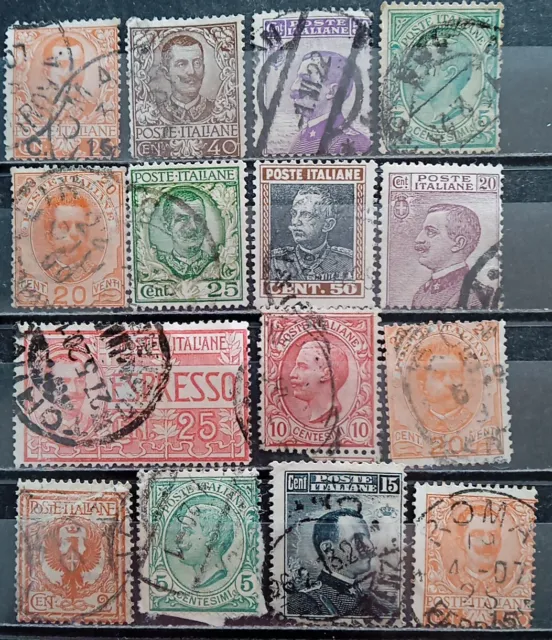 Alte Briefmarken Sammlung Italien, gestempelt, 16