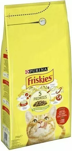 Croquettes Chat Friskies Croquettes Pour Chats Friskies Avec Boeuf Et Poulet 2Kg