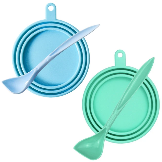 Cuchara de silicona tapa de lata para mascotas cuchara para perros lata de gel de sílice