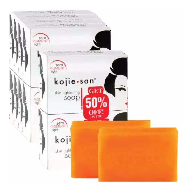 10x Kojie San Soap Bars - 135g Skin Lightening Kojic Acid Natural Original Bar