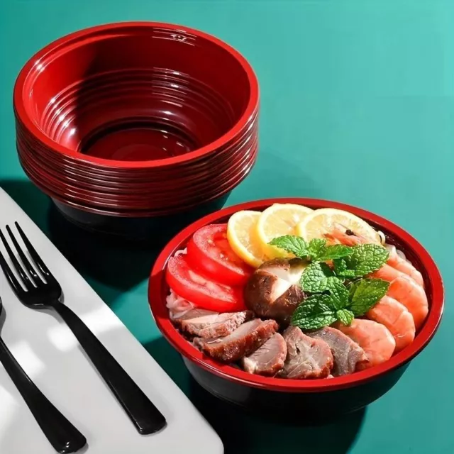 50 Vaschette Asporto Alimenti Contenitore Rotondo Sushi Poke Con Coperchio 2