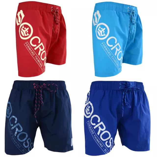 Men's Crosshatch Swim Shorts Mesh Lining Short Trunks Pockets Activewear