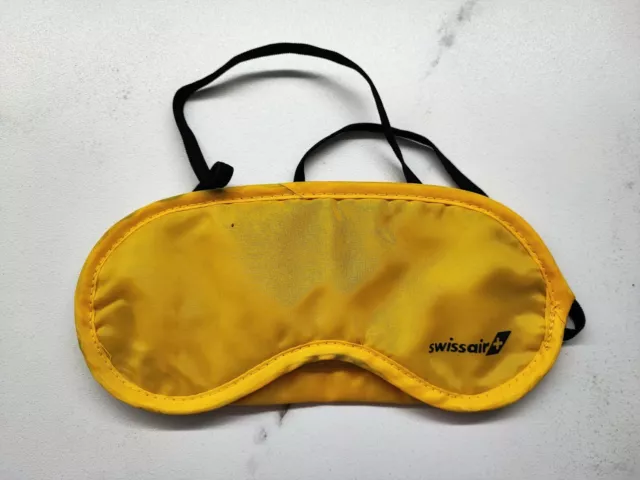 Original *Swissair* Schlafmaske Augenmaske Schlafbrille sleep mask, gelb yellow