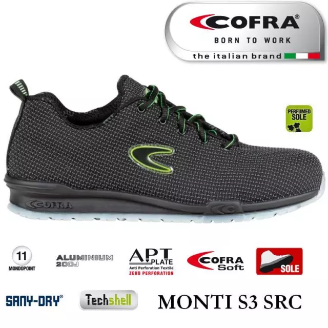 Scarpe antinfortunistiche Cofra Monti S3 SRC Scarpe da lavoro traspiranti