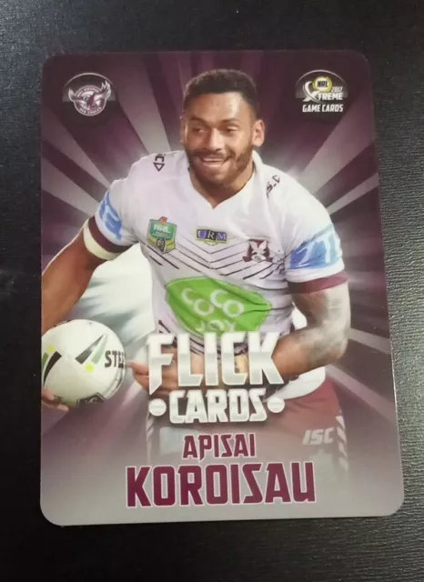 2017 Nrl Xtreme Flick Card Apisai Koroisau Manly Warringah Sea Eagles