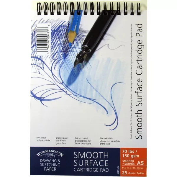 Winsor & Newton Cartridge Pad - Smooth Spiral Bound - 150gsm - A3