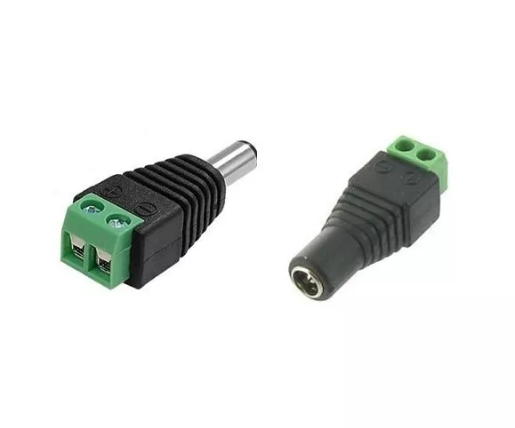1pair Male Female 2.1 x 5.5mm 12V DC Power Plug Jack Adapter Connector for CCTV