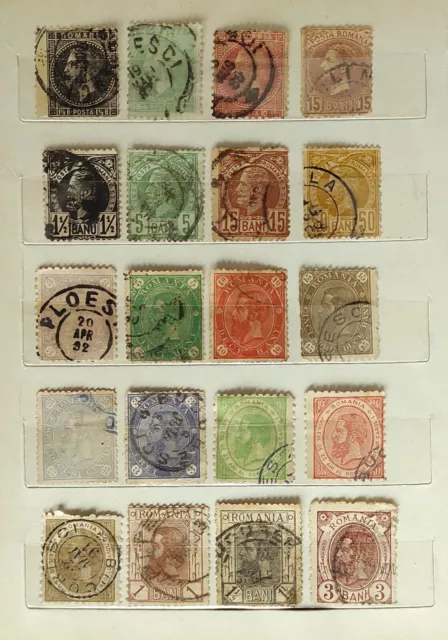 Lotto 33 francobolli Regno Romania dal 1879 al 1911 Usati Differenti Alto Valore