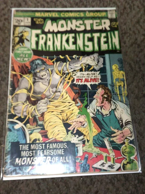 The Monster Of Frankenstein 1 - Marvel Horror Bronze Age - Good- 1.8