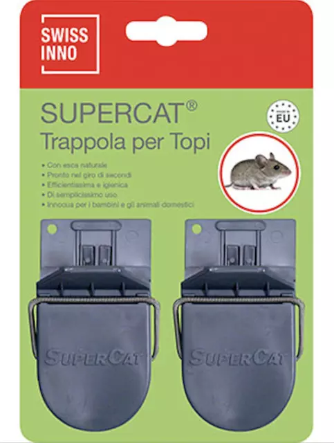 Trappola per topi SuperCat con esca naturale misura piccola 2 pezzi