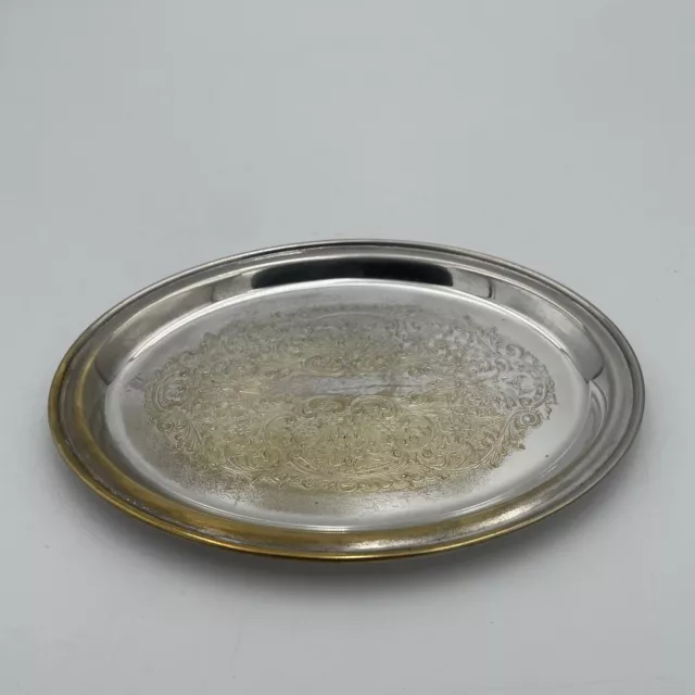 Vintage Castle Silver Plated Platter CN COPPER 6x8 inch