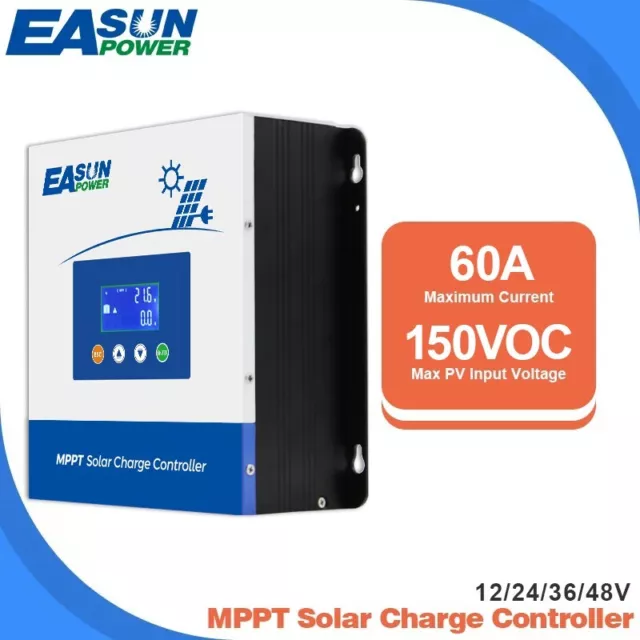 60A MPPT Solarladeregler  Ladegerät 12V 24V 36V 48V für Gel AGM LiFePO4 Batterie