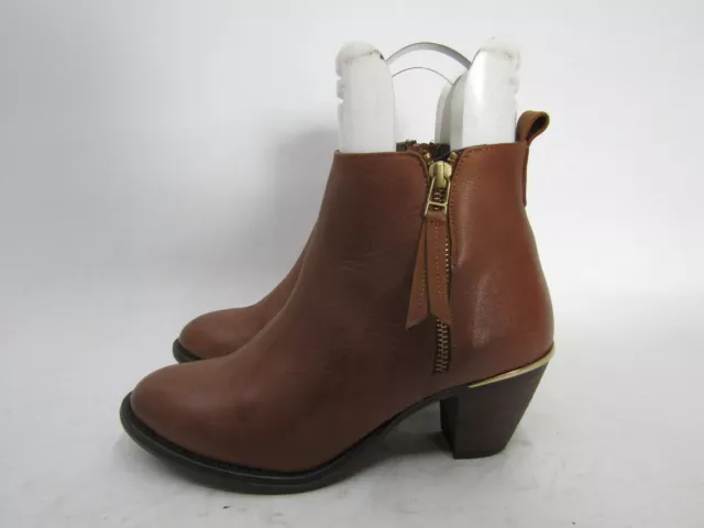 Steve Madden Womens Size 8 M Brown Leather Zip Ankle Fashion Boots Bootie