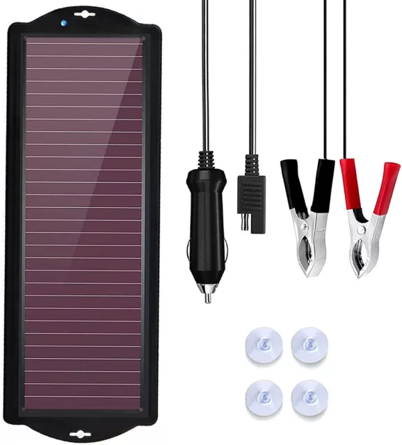 TRAMILY Caricabatterie solare per batteria per auto, pannello solare amorfo port