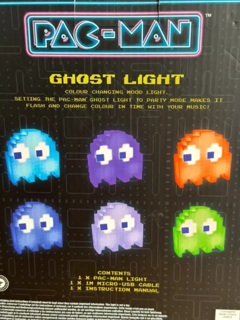 Paladone Pac-Man Ghost Light Color Changing Light Reacts to Music Gift Idea